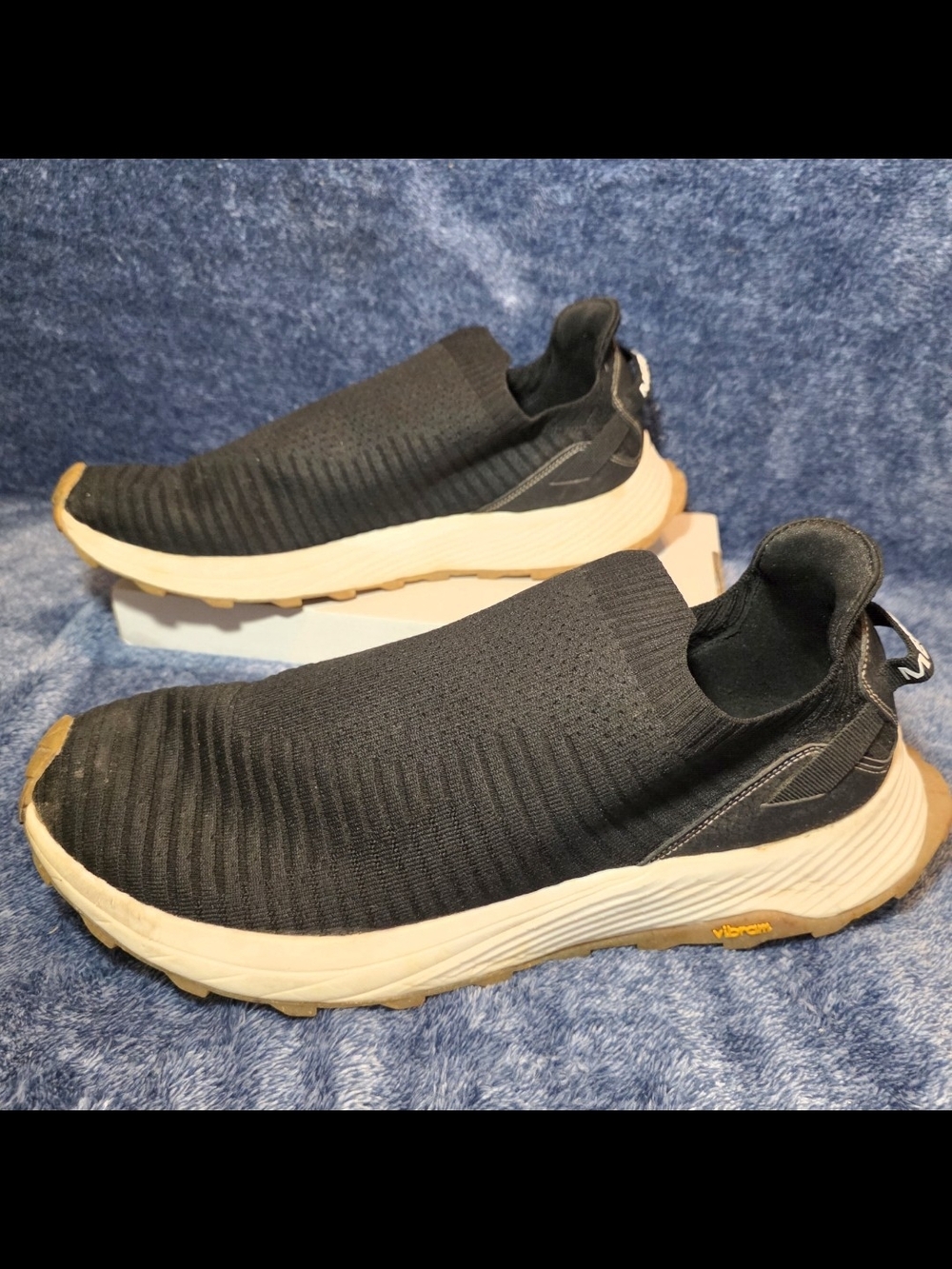Merrell Slip-On Knit Sneakers in Black with Cream Sole